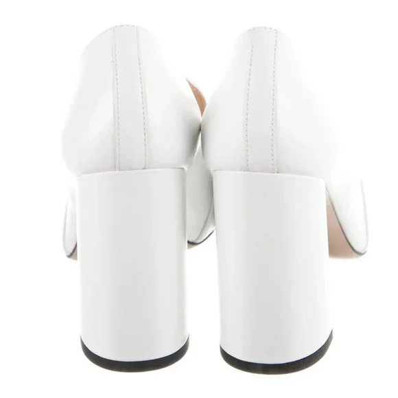 NWT Lewit High Heel Loafers White Leather size 9.5/39.5 - Picture 4 of 5